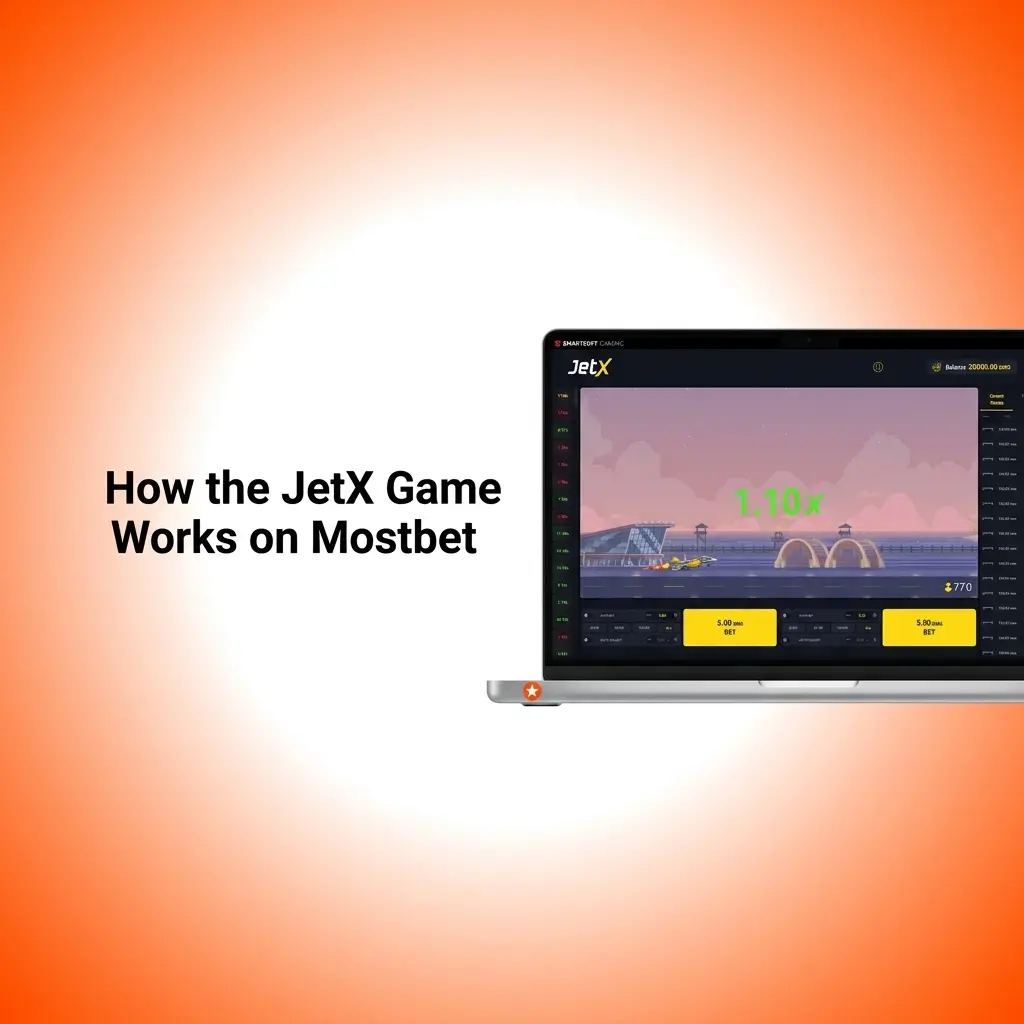 JetX crash game on Mostbet showing jet takeoff with rising multiplier and three simultaneous bet slots per round