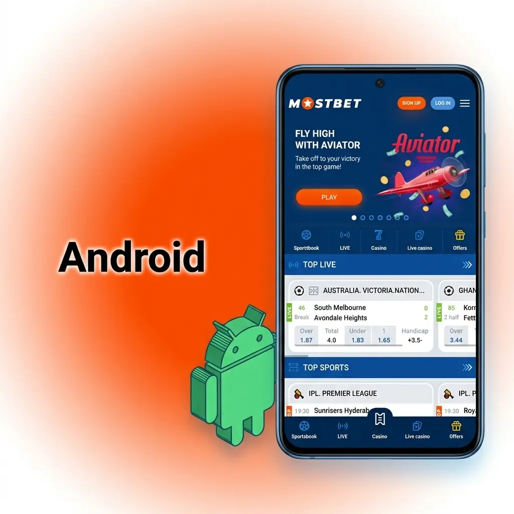 Mostbet Android APK download and installation steps on a mobile device with Android 5.0 or higher