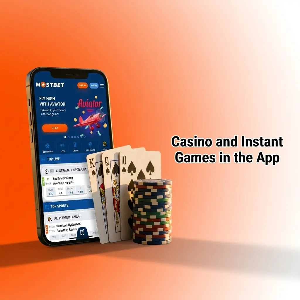 Mostbet app casino games including slots, live dealer tables with Teen Patti and Andar Bahar, and crash games like Aviator