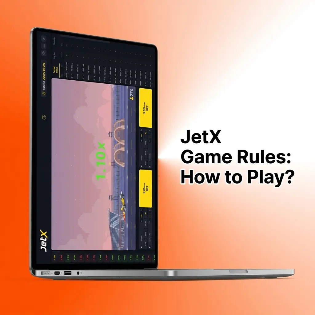 JetX game interface showing a jet flying with a rising multiplier and cash out button during an active betting round