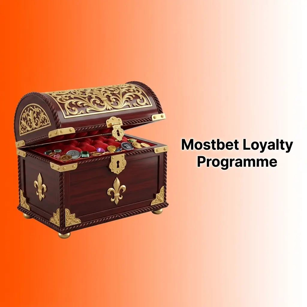 Mostbet Loyalty Programme tiered rewards table showing 10 levels from Rookie to Legend with INR coin-to-bonus exchange rates