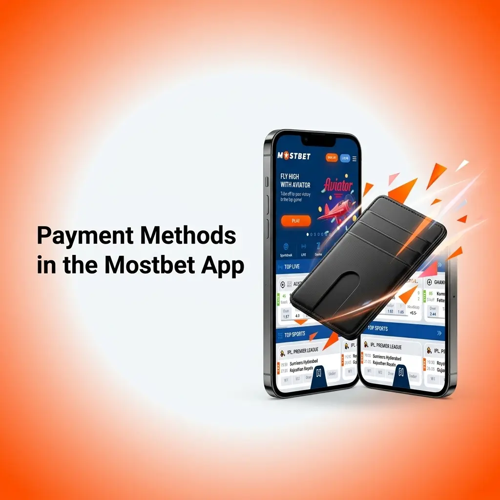 Mostbet app payment methods in India showing UPI, PhonePe, Google Pay deposits from ₹300 with instant transactions