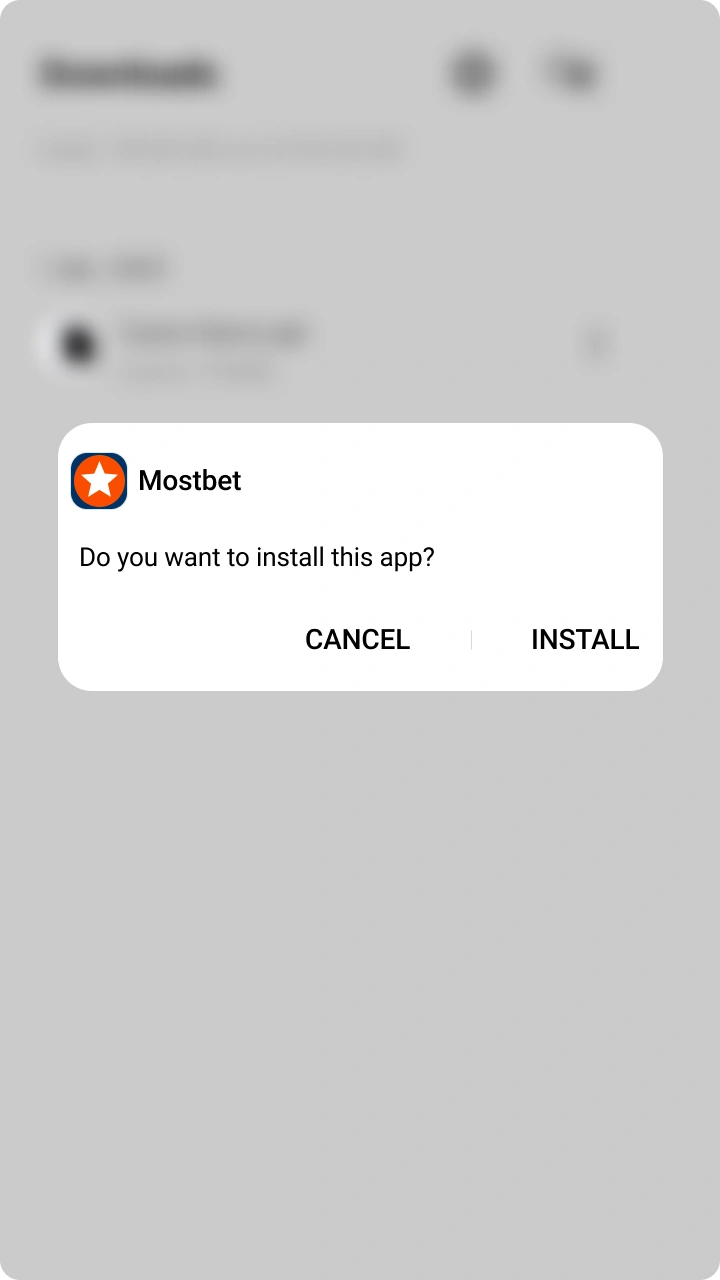 Complete the Mostbet App Android installation and open the application.