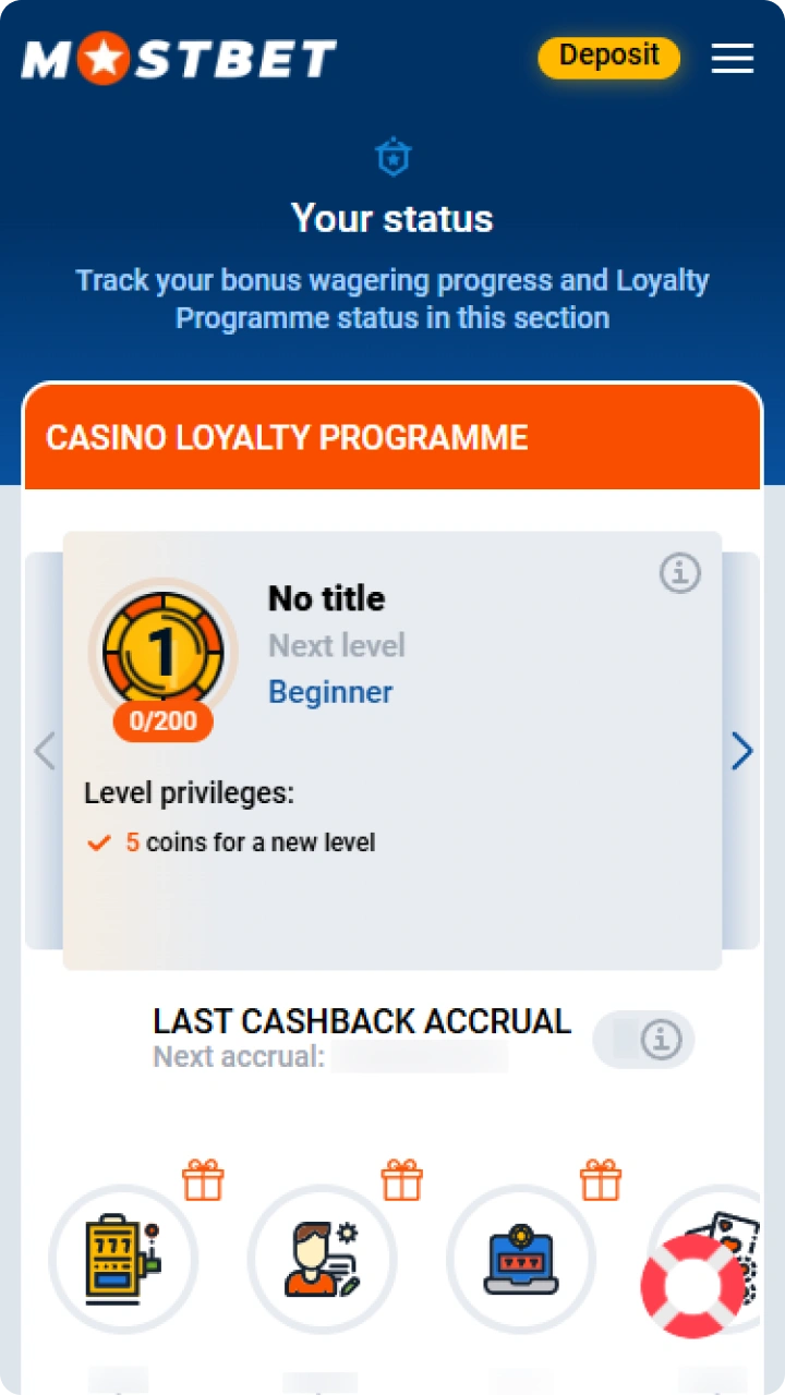 Fulfill all wagering requirements to track your active Mostbet bonus.