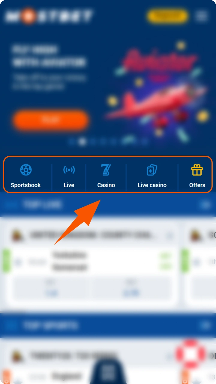 Navigate to the Mostbet casino lobby to find playing options.